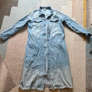 Longline Light Blue Denim Jacket